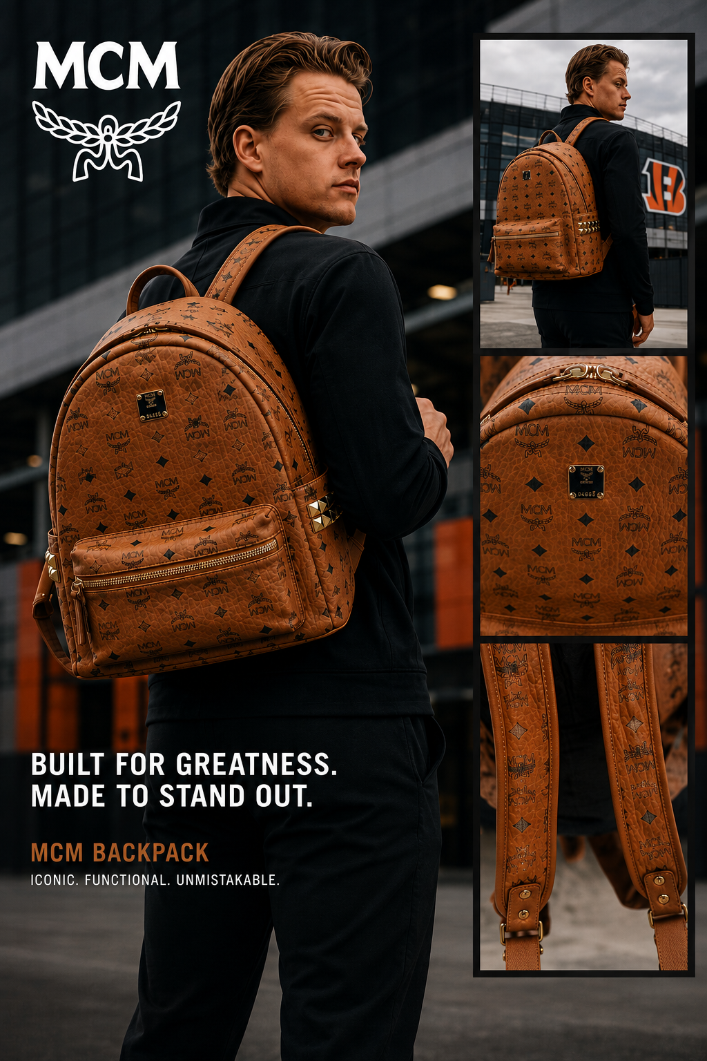 MCM GM Monogram Cognac Backpack LIMITED EDITION