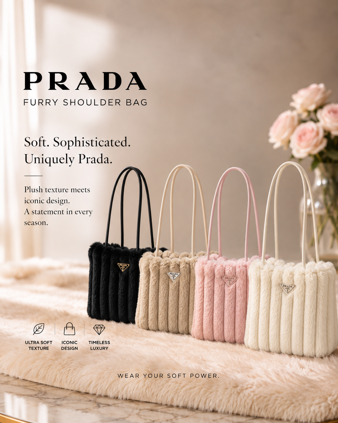 PRADA FURRY SHOULDER BAG VIP  ITEM
