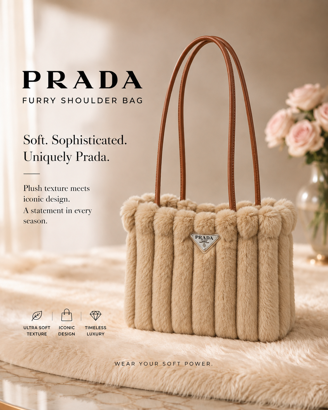 PRADA FURRY SHOULDER BAG VIP  ITEM