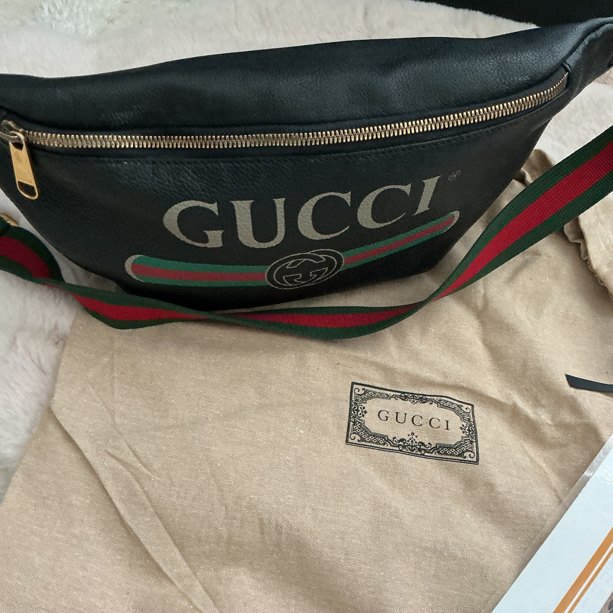 GUCCI CHERRY RED AND LIME BUMBAG MM SIZE