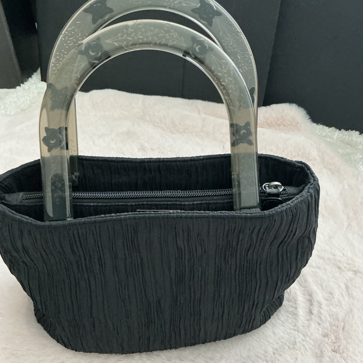 Christian Dior Nylon Double Clear Handle Bag