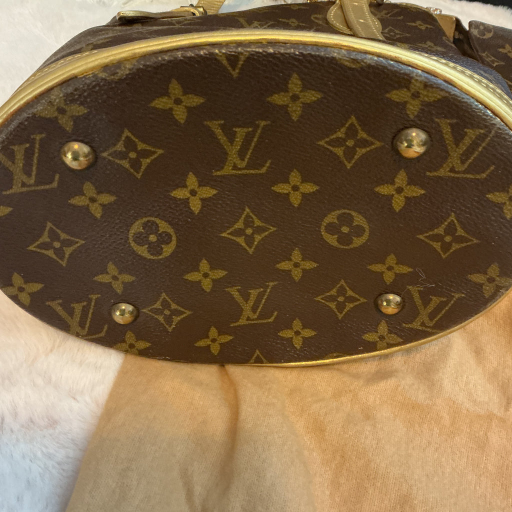 Louis Vuitton Petit PM Monogram Shoulder Bucket Bag with Mini Pouch