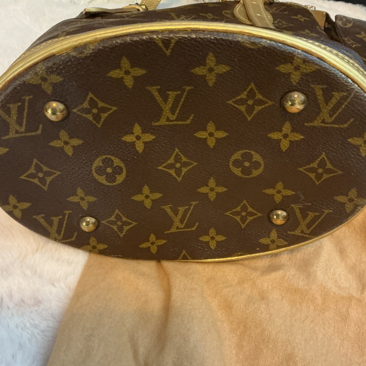 Louis Vuitton Petit PM Monogram Shoulder Bucket Bag with Mini Pouch