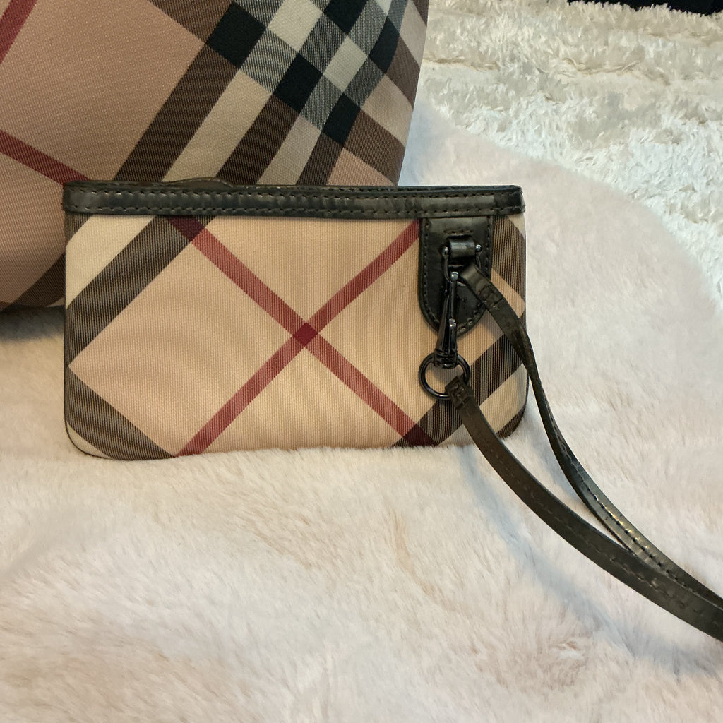 Burberry Nova Check MM Tote with Wristlet