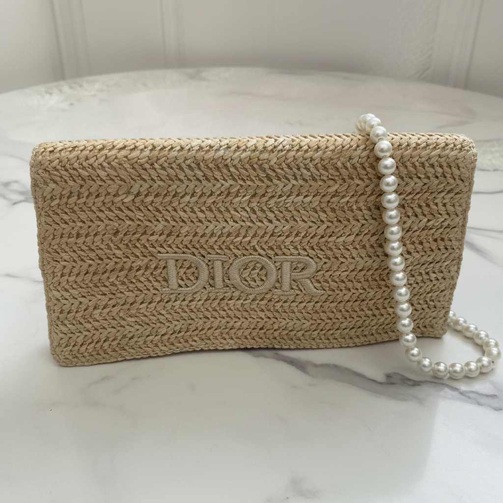 Dior Raffia Clutch - Logo Front