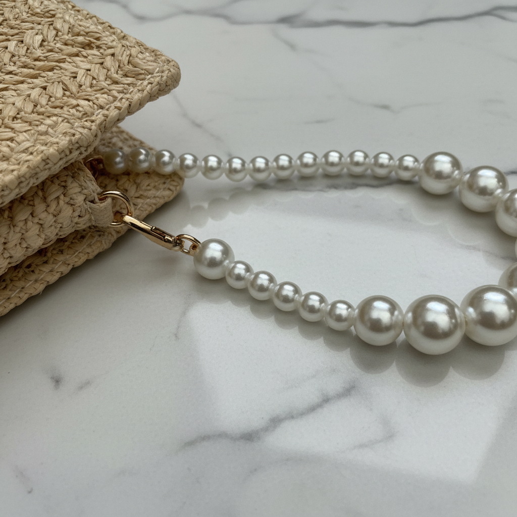 Dior Raffia Clutch - Pearl Strap
