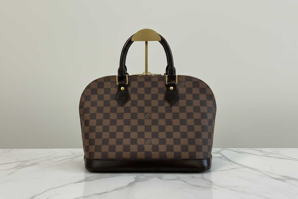 LV Alma front - dark brown straps